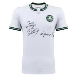 Camisa Retrô do Palmeiras Autografada por Ademir da Guia e Raphael Veiga