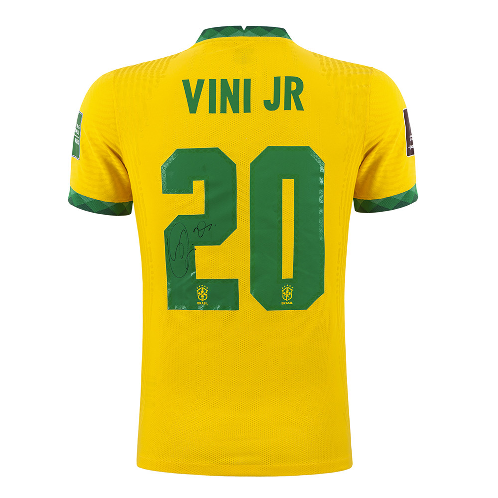 Camisa Sel. Brasileira 2022 - Vinícius Júnior - autografada