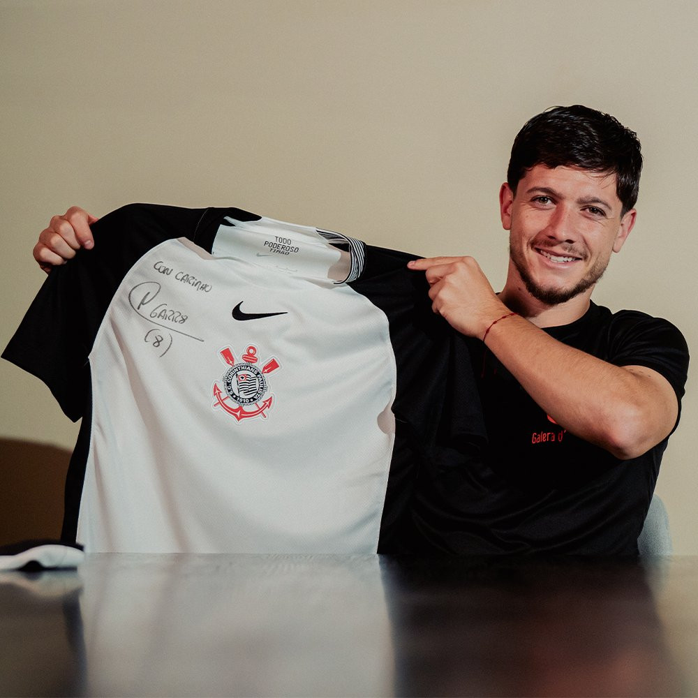  Camisa Corinthians I 2025 autografada pelo Garro Black Week