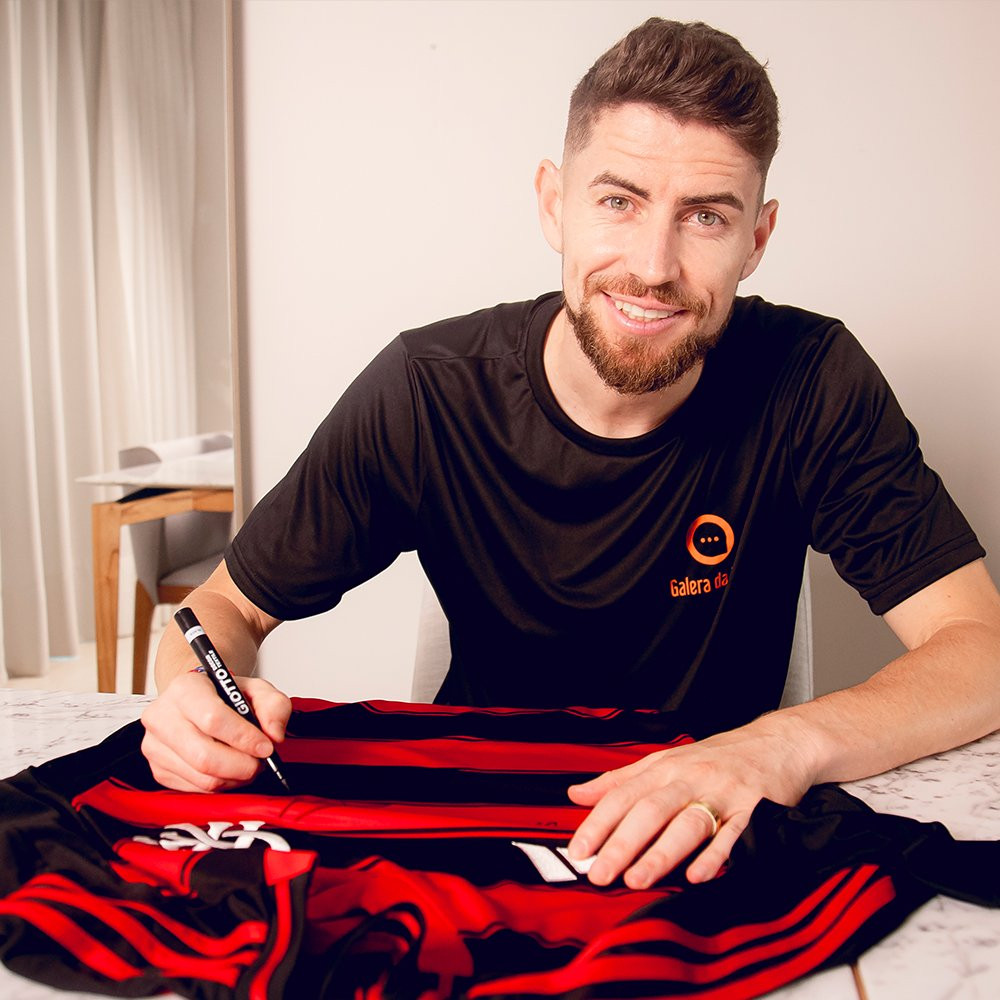  Camisa Flamengo I 2025 autografada pelo Jorginho Black Week