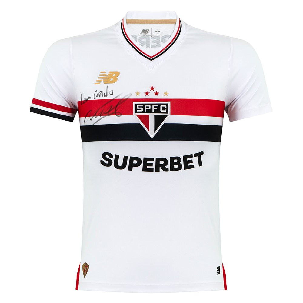 Camisa São Paulo I 2025 Feminina autografada pelo Lucas