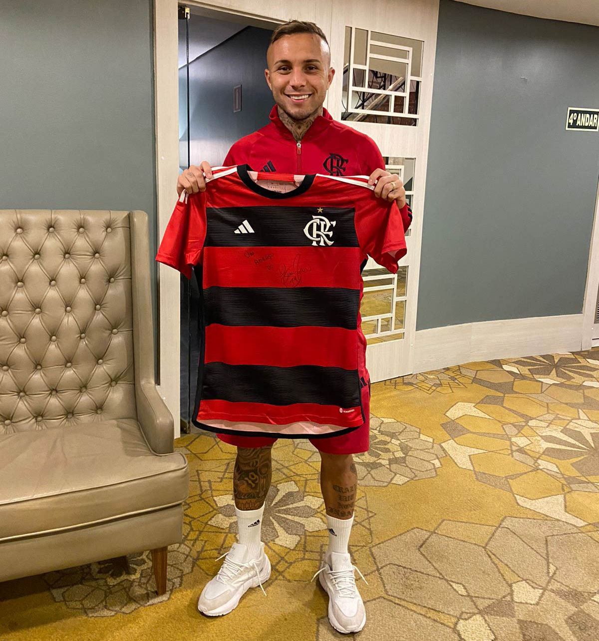 Camisa Flamengo 2023 - Éverton Cebolinha - autografada pelo craque