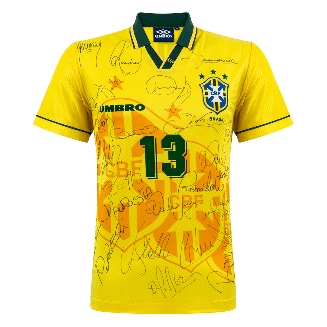 Camisa Seleção Brasil – Aldair – Mundial 94 - Autografada elenco