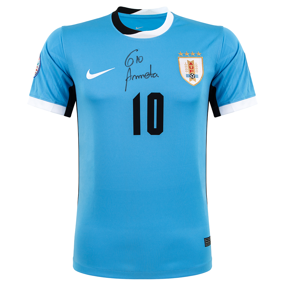 Camisa Sel. Uruguai I 2024 autografada pelo Arrascaeta