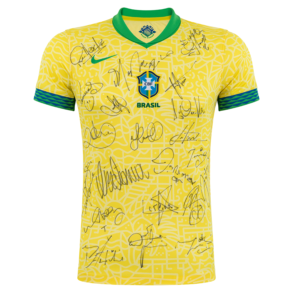 Camisa Sel. Brasileira Fem. 2024 - Marta - Autografada elenco	