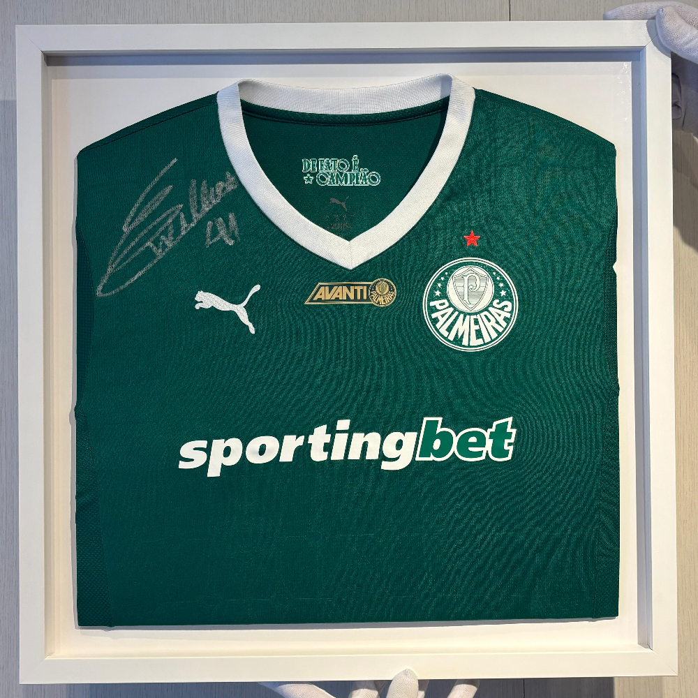 Camisa Palmeiras 2025 – ESTEVÃO - Autografada - Emoldurada