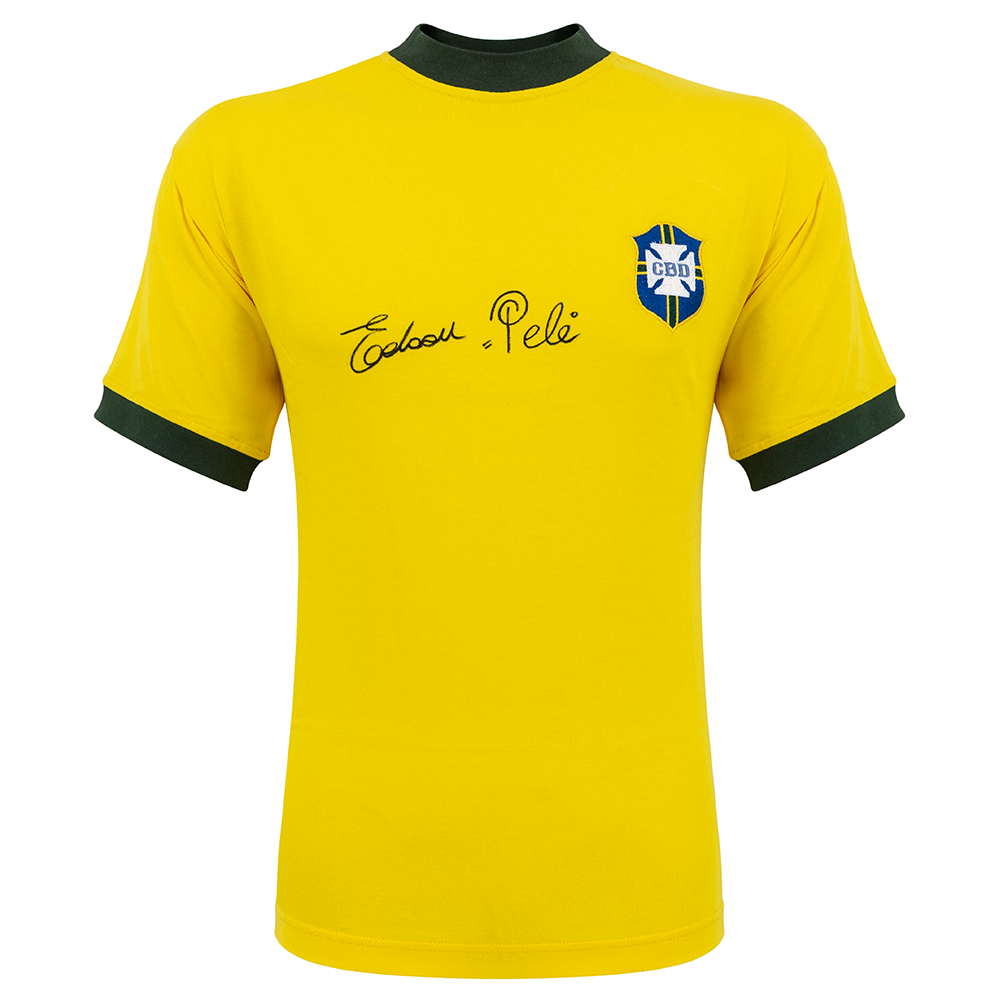 Camisa Brasil 1970 autografada pelo Pelé