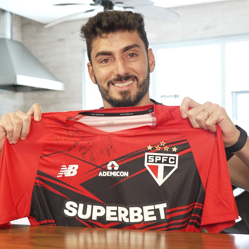 Pré-venda Camisa São Paulo Goleiro vermelho autografada pelo Rafael - dedicatória + vídeo mensagem*