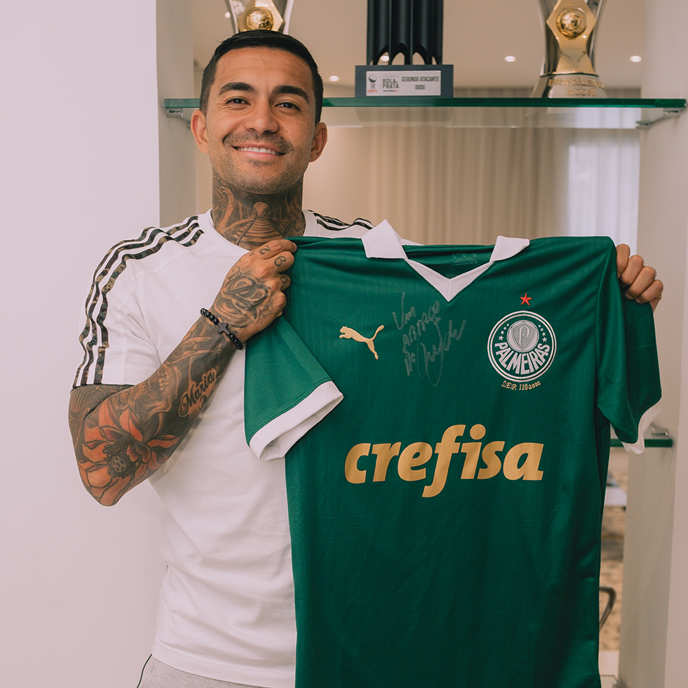 Pré-venda Camisa Palmeiras I autografada pelo Dudu com dedicatória + foto + vídeo mensagem (opcional)