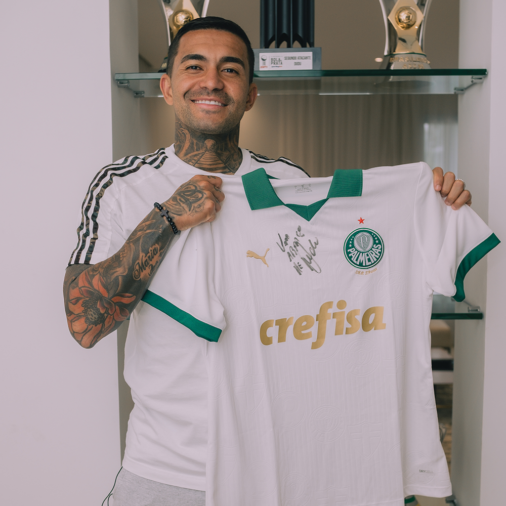 Pré-venda Camisa Palmeiras ll autografada pelo Dudu com dedicatória + foto + vídeo mensagem (opcional)