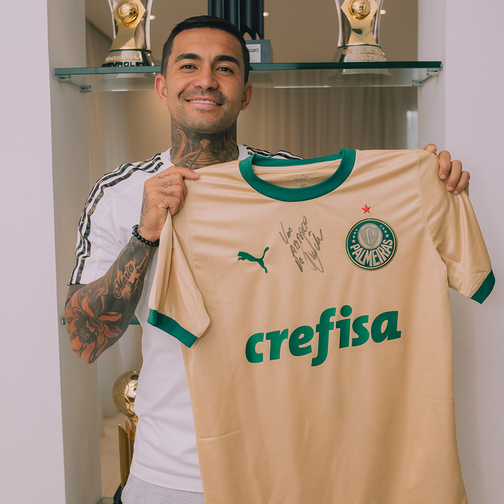 Pré-venda Camisa Palmeiras lll autografada pelo Dudu com dedicatória + foto + vídeo mensagem (opcional)