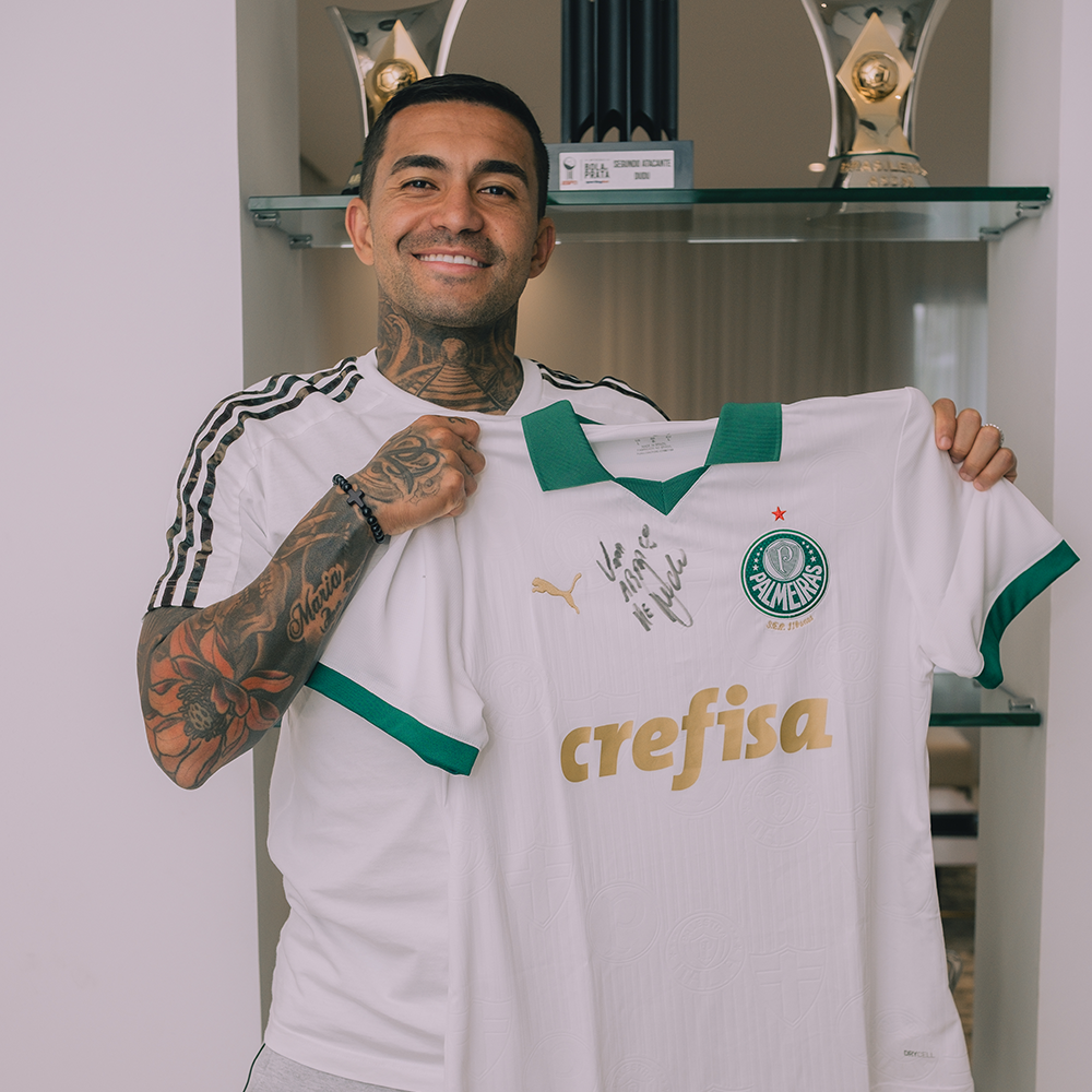 Pré-venda Camisa Palmeiras ll Fem. autografada pelo Dudu com dedicatória + foto + vídeo mensagem (opcional)