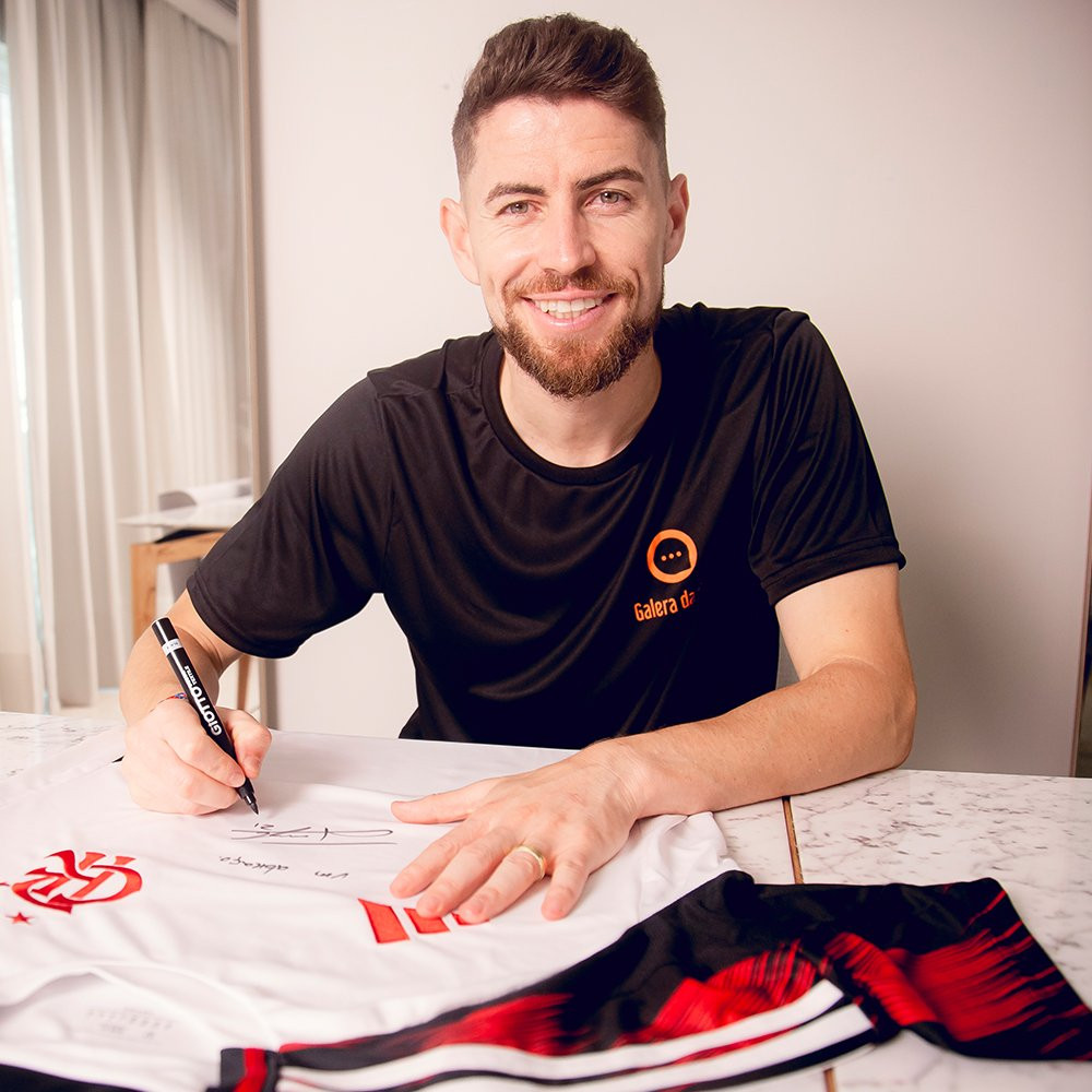 Manto Flamengo II 2025 Infantil autografado pelo Jorginho