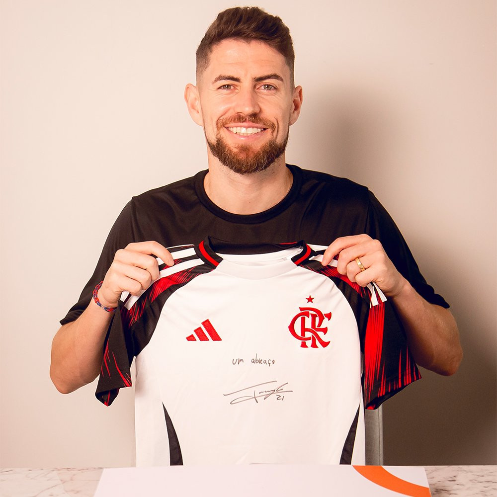 Manto Flamengo II 2025 Infantil autografado pelo Jorginho