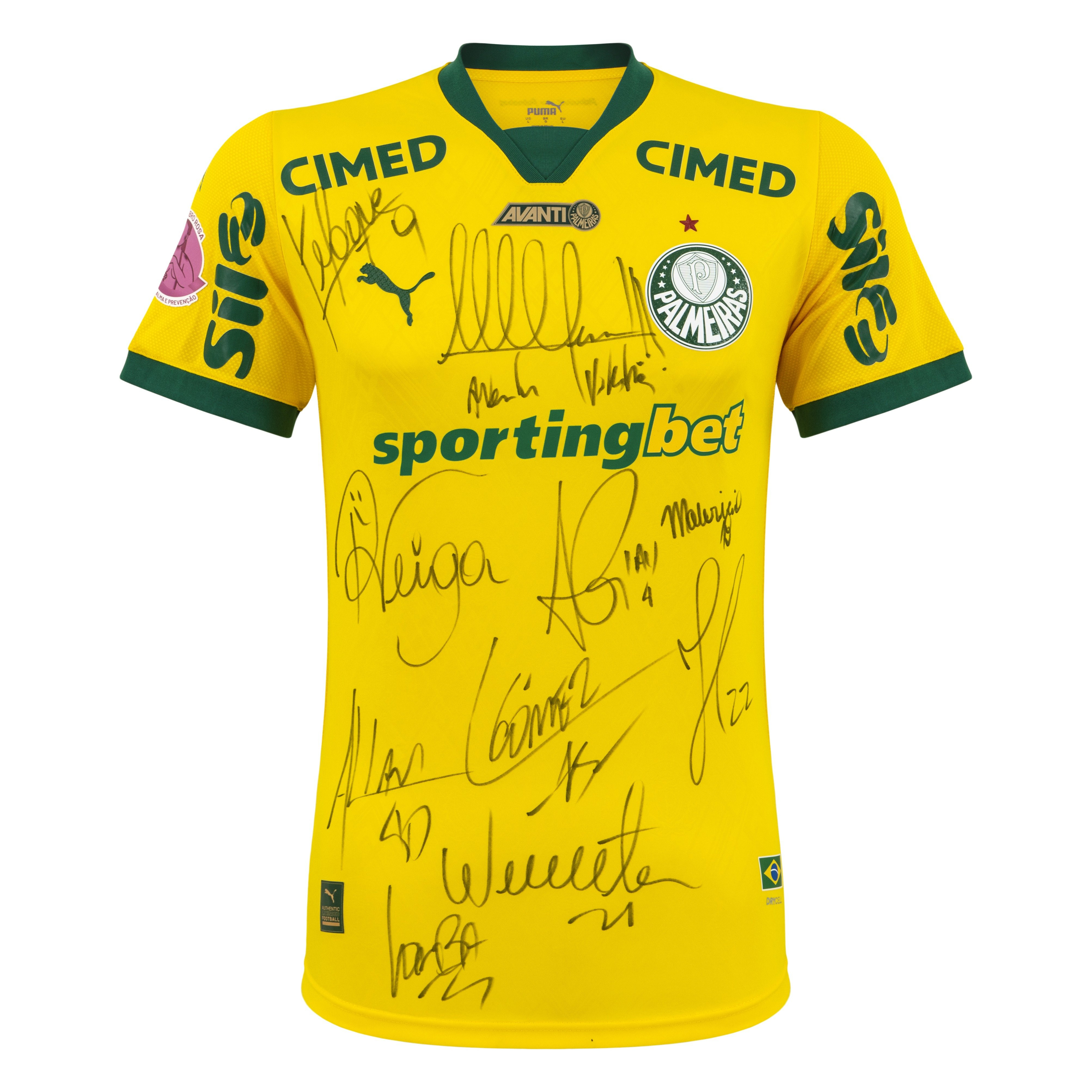 Camisa Palmeiras III 2025 Autografada – Vitor Roque e elenco