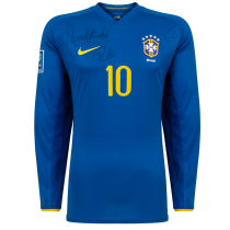 Camisa Brasil II 2009 manga longa – Ronaldinho - Autografada