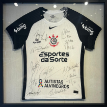 Camisa Corinthians I 2025 - MEMPHIS - Autografada - Emoldurada