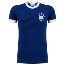 Camisa Brasil 1970 autografada pelo Rivelino
