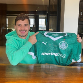  Camisa Palmeiras I 2025 autografada pelo R.Veiga Black Week