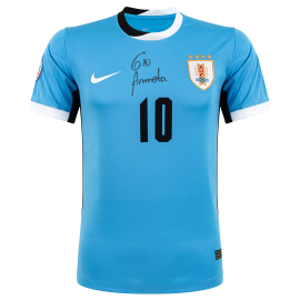Camisa Sel. Uruguai I 2024 autografada pelo Arrascaeta