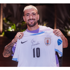  Camisa Sel. Uruguai II 2024 autografada pelo Arrascaeta