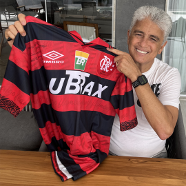 Camisa Bebeto - Flamengo 1995 - Autografada