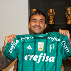Camisa Palmeiras 2017 autografada pelo Dudu