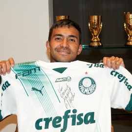 Camisa Palmeiras Libertadores 2023 autografada pelo Dudu