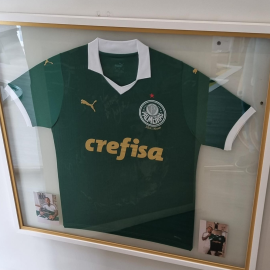 Camisa Palmeiras Emoldurada autografada pelo Dudu