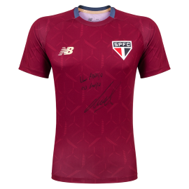 Camisa São Paulo treino autografada e usada pelo Lucas Moura