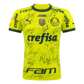 Camisa Palmeiras III - Endrick - autografada elenco