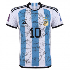 Camisa Seleção Argentina Copa 2022 - Messi - Autografada elenco