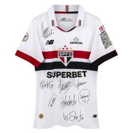 Camisa São Paulo 2025 autografada Calleri e elenco