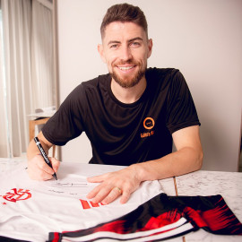 Manto Flamengo II 2025 Infantil autografado pelo Jorginho