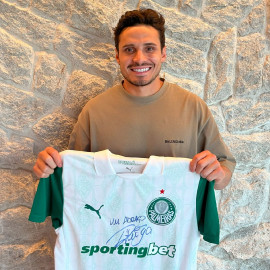 Pré-venda Camisa Palmeiras ll 2025 autografada pelo R.Veiga com dedicatória em seu nome + foto